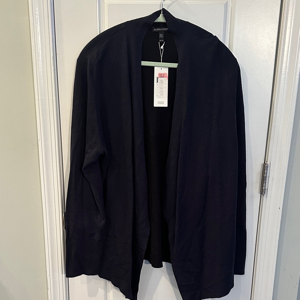 Eileen Fisher Midnight Open Front Sweater